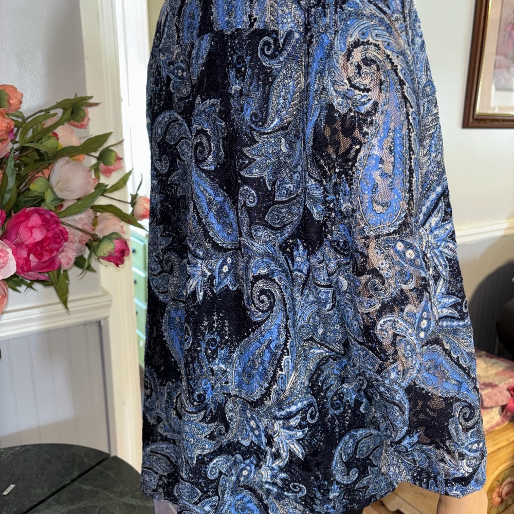 Westport XL Blue Paisley Tunic Blouse - Picture 6 of 8
